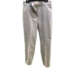 NWT H&M  Beige Plaid High Waist cropped trousers size 8